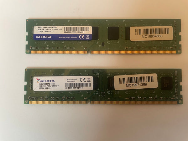 ADATA PC3L-12800U(DDR3-1600) 8GB×2枚組【Bランク】| 中古メモリ
